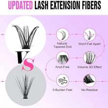 Lash Extension 280pcs DIY Eyelash Clusters 30D 40D 9-16mm Mix D Curl For Home Application