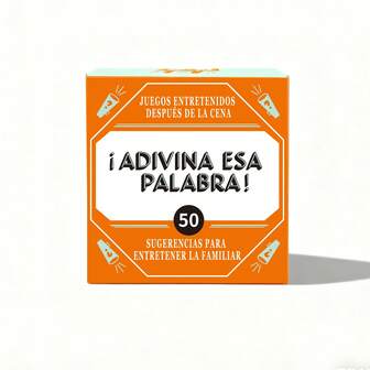 Adivina Esta Palabra - Un popular juego de cartas en miniatura en español con 50 cartas, ideal para reuniones con amigos y familiares, así como para regalos festivos. Este juego de cartas aumenta el disfrute y es una gran compra.