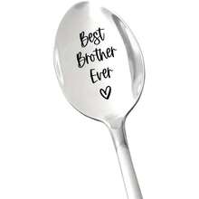 [Engraved Stainless Steel Spoon] Best Brother Ever" Engraved Stainless Steel Spoon - Shiny, Reflective Finish With Heart Symbol - Ideal Gift For Tea & Coffee Enthusiasts - Perfect For Birthday, Christmas & Father's Day - Silver - View 11