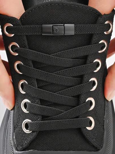 [4pcs Easy Clip Shoelaces Comfort] 4pcs Easy Clip No-Tie Elastic Shoelaces For Men & Women - Durable Polyester & Spandex, Comfort Fit With Metal Ends, Machine Washable