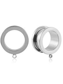 2pcs DIY Ear Gauges Stainless Steel Ear Tunnels Plugs Piercing Jewelry Ear Expander Stretchers Dangle Gauges Earrings For Women Men