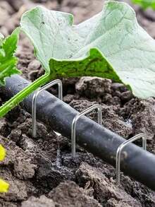 50/100pcs Garden Nail + Washer + Hook Set - Lawn Landscape Nails/Galvanized U-Shape Ground Pegs/Heavy Duty Garden Anchors, Suitable For Cloth Fixing/Grass Cloth Decoration/Yard Construction