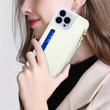 For IPhone 13 Pro Max Case With Card Holder,For IPhone 13 Pro Max Wallet Case For Women,Compatible With Magsafe,Shockproof Zipper Cover-White{"Color_name":"K1-White"} - 多色19 - 查看 4