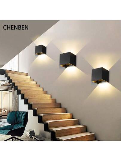 CANMEIJIA LED Wand Verlichting Lighting Outdoor ative Lamp Square Up Down Lamp, Home Indoor Waterproof Path Light, Balcony/Yard/Garden/Stairs/Street/Courtyard/Living Room/Bedroom/Kitchen/Bathroom/Hallway/Corridor, Choose Material Based On Needs view 8