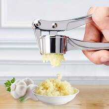 [Stainless Steel Garlic Press] 1pc Stainless Steel Garlic Press - 304 Stainless Steel Manual Handheld Garlic Crusher & Grater, Durable Kitchen Mincing Garlic, Ginger, And More - Easy-To-Use Design Home Cooking, Compact, Sturdy Construction, Easyclean Material, Modern Kitchenware, Food Preparation Gadget Cooking Enthusiasts