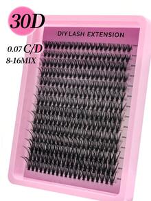 New 14 Rows 280 Pieces D Volume Single Lashes With Bonding And Sealing, Soft And Natural Looking Fluffy False Eyelash Extensions For Daily Wear, Thick And Enlarged Eyes False Eyelash Extension Kit For Party, Wedding, Travel Use, 8-16mm Mixed Length For The Most Beautiful Makeup