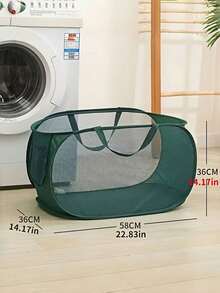 1pc Durable Collapsible Laundry Basket - Folding Clothes Basket With Reinforced Handles For Bathroom, Dorm, Travel - Space Saving Gray Storage Box, Collapsible Laundry Basket, Dorm Essential, Practical Design, Sturdy Handle Design, Laundry Basket - Multicolor - View 7