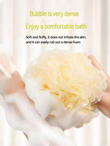 1pc Bath Sponge, Lathering Bath Ball, Exfoliating Scrub Sponge, Lather Net, Bath Flower Ball - Multicolor - View 3
