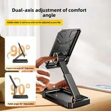 Supporto per telefono regolabile a 360°, struttura in metallo robusta, finitura in legno di noce, pieghevole per tavolo e viaggio, compatibile con Apple 16/15/14/13 Pro Max/12/11, iPad Mini, organizzazione desktop salvaspazio, ottimo regalo per utenti Android e iPad