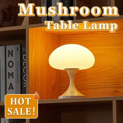 1 PC Modern Mushroom Night Light With Type-C Interface, Adjustable Color Temperature/Cool White | Smooth Dimming, LED, Minimalist Style Bedroom Decoration