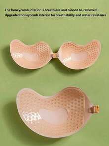 زوج/زوجان من حمالات الصدر اللاصقة غير المرئية للنساء - حمالة صدر بدون ظهر وبدون أشرطة وبدون خياطة ذاتية اللصق مع أغطية للحلمات من السيليكون، ملابس داخلية للزفاف (لون البشرة/أسود) - قابلة لإعادة الاستخدام، حمالة صدر بدون ظهر للاستخدام على مدار السنة مع لصق قوي