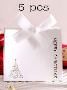 5pcs Elegant Merry Christmas Mini Gift Boxes Festive Favor Bags In Green And Red With Satin Ribbons, Perfect For Treats, Chocolates, And Small Gifts! Ideal For Holiday Parties, Christmas Celebrations, And Gift Exchanges.,Paper Box,Black Wrapping Paper,Gift Baskets;Christmas Candy Box,Gift Packaging,Gifts For Christmas;Valentines Gifts,Xmas Eve Box Gifts,Gift Christmas,Birthday,Bride,Wedding