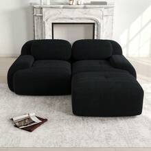 Sofas & Couches - Black + Corduroy + 2 Seat - View 2