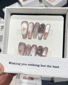 24 Pieces/Random Delivery - High-End Salon-Grade Press-On Nails - Short Square Full-Coverage False Nails, Solid Color Nails, Almond-Shaped Press-On Nails, Coffin-Shaped Nails, Oval Nails. Various Nails, Press-On Nails, Nail Art Supplies, Suitable Women And Girls Who Love Beauty, Improve Themselves, And Be Good To Themselves/Manicure (Random Delivery);