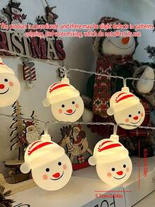 1 buc 1.5m 10 lumini LED de Crăciun lumini decorative Moș Crăciun om de zăpadă șir de lumini de Crăciun decorațiuni pentru brad de Crăciun potrivite pentru petrecerea de Crăciun sufragerie dormitor și cameră decorare recuzită de lumini cu pălării de Moș Crăciun, ideale pentru brad de Crăciun, casă de vacanță și decorațiuni de petrecere (bateriile nu sunt incluse, necesită baterii AA)