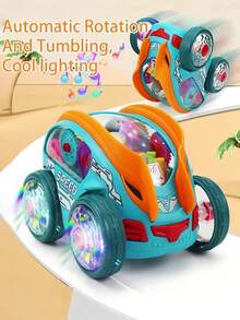 Light Up Sensory Car Spins 360° With Dazzling LED Lights. It Flips, Grooves To Carols, And Dodges Obstacles Effortlessly. Ideal Xmas Gift For 1-4-Year-Olds-Create Unforgettable Memories And Be The Best Gift-Giver!Christmas Magic On Wheels!Gears Toylight Up Toys For Toddlers 1-3 Baby Toys Cars Toddler Toys Boys Toys Kids Toys - 藍色 - 查看 7