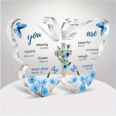 Gifts For Mom, Christian Gifts Bible Verses Religious Gifts For Women, Acrylic Butterfly Praye Decorations God Faith Keepsake For Mothers Day Thanksgiving Christmas Home
