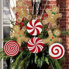 4 Holiday Christmas Tree Decorations, Red And White Mint Candy Bar Design, 7.9 Inches, Durable Plastic Material, Washable, Cute Candy Selection Decorations, Christmas Tree Top, Family Office, Holiday Party Decoration, Suitable For Home, Office And Party Decoration - Multicolor - View 6