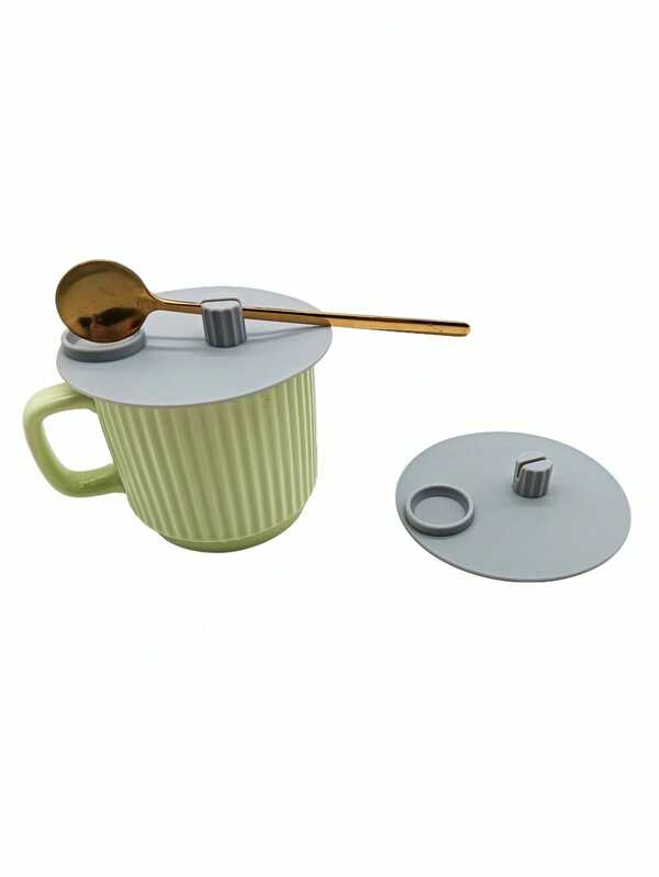 غطاء كوب سيليكون مع صينية تنقيط، حامل ملعقة