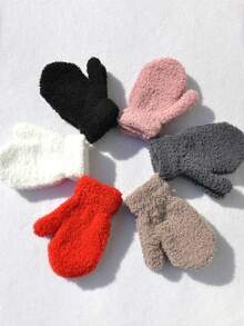 1/2 pares de luvas elásticas mágicas para bebês, luvas de malha macias para bebês do sexo feminino, luvas de malha de inverno para bebês do sexo masculino - Multicolorido - Ver 12