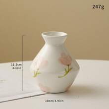 Jarrón de flores pequeño de cerámica vintage, decoración de estilo campestre, jarrón decorativo para el hogar, adecuado para cocina, dormitorio, oficina, sala de estar, baño y centro de mesa en estanterías y mesa de comedor (estilo creativo retro)