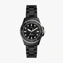 Fossil Damen Keramik-Armbanduhr mit Drei-Zeiger-Anzeige und kratzfestem Glas CE1107 CE1108