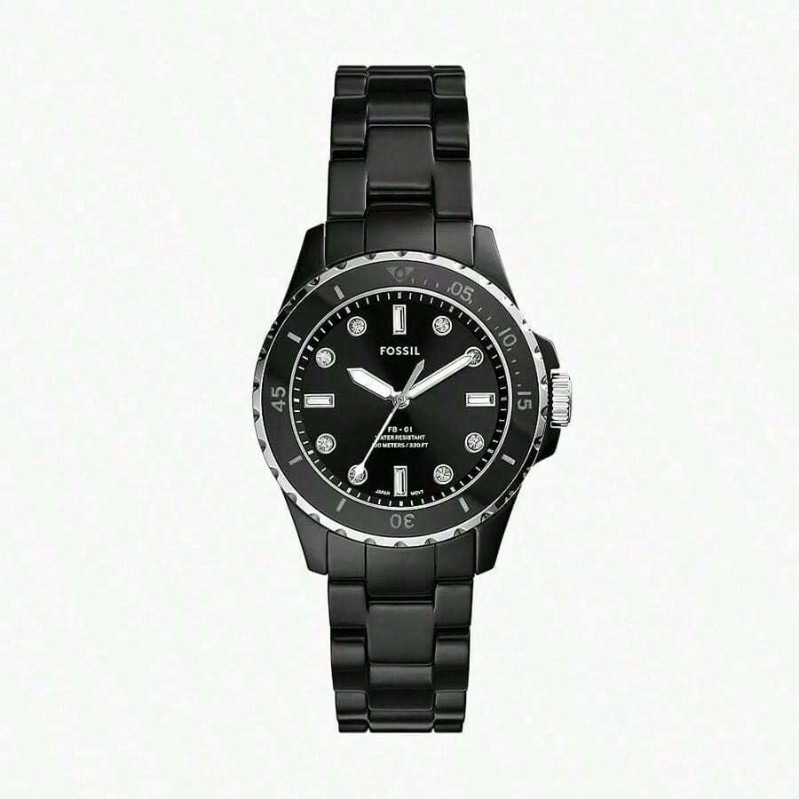 Fossil Damen Keramik-Armbanduhr mit Drei-Zeiger-Anzeige und kratzfestem Glas CE1107 CE1108