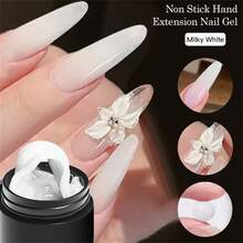 Mtssii 3PCS/Set Clear Nude Non Stick Hand Extension Gel Nail Polish For 3D Shaping Nail Art Solid Milky Jelly Hard Gel For Fake Nail Carving Flower Nail Art Acrylic Gel Varnish Solid Builder Gel Easy To Operate Manicure For Home And Slaon - 彩色 - 查看 3
