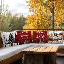 4pcs Christmas Decoration Set, Single-Sided Printed Throw Pillow Covers, 45*45cm