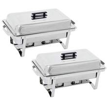 8QT Stainless Steel Chafing Dish Buffet Set Catering Chafer With Foldable Frame - 2 Pack - View 5