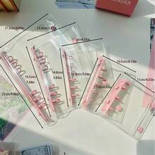 1pc A5/A6/A7/A8/M5 Transparent Pink Portable Loose Leaf Binder, Girly Pink Transparent Sticker Book Loose Leaf Binder, Seal Book, Sticker Backing, Stamp Album, Pocket Book, 3D Stickers, Sticker Book, Photo Storage Bag, Book Cover, Trading Card Box, Can Be Used As Photo Album, Budget Planner, Diary, Notebook, Office Supplies,Card Holder - Multicolor - View 10
