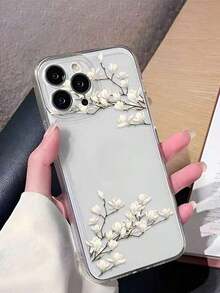 Ins Style Transparent Cream Color Protective Phone Case With Lanyard/Wriststrap Compatible With Apple Waterproof Shockproof Anti-Fall Scratch ResistantFOR-YOUR-BELOVED-PHONEChristmas Gifts - 款式1(1件) - 查看 3