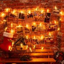 1 pièce Guirlande lumineuse à pinces photo pour fêtes, vacances, anniversaires, mariages, décorations de fiançailles, pinces transparentes, convient pour dortoir, chambre, décoration murale photo pour accrocher photos, images, cartes et notes, guirlande lumineuse, corde lumineuse de chambre en cuivre 1,5 m/3 m/6 10/20/40 LED, bande lumineuse de fée 40 pinces convenant pour centres commerciaux, bars, chambres, fêtes
