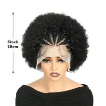 Afro Curly 13x4 Lace Front Wigs 100% Human Hair Braided Lace Wigs Hand-Braided Box Braids With Short Curly Style Daily Wear, REAL Kinky Curly Human Hair Pixie Cut Bob Wigs For Women, 14A Brazilian Virgin Hair Wigs Natural Looking, All Seasons Must-Have, Daily Wear, Party Wigs, Dating, Cosplay, Wedding, Hallowmas, Special Occasion Wigs, Easy To Wear Wigs, 100% Virgin Human Hair Afro Wigs, Natural, Full Lace Curly Wig For Women With Adjustable Strap, Perfect For Natural Curls, Weddings, Parties, Photoshoots, And Office Wear, Natural Afro Curly Wig, Brazilian Hair Wig With Pre-Plucked Hairline, Soft Curls, Adjustable Straps, Ideal For Weddings, Casual Wear, And Everyday Styling, Afro Human Hair Wig With Natural Curly Texture, Full Lace, Adjustable Straps, Soft And Thick Curls – Ideal For Weddings, Photoshoots, Or Casual Daily Wear - 13x4 Lace Front Afro Wigs - View 6