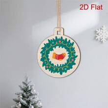 10 Pcs Christmas DIY Hanging Ornament Creative Socks Balls Stars Decorative 2D Hanging Pendant For Home Party Decoration