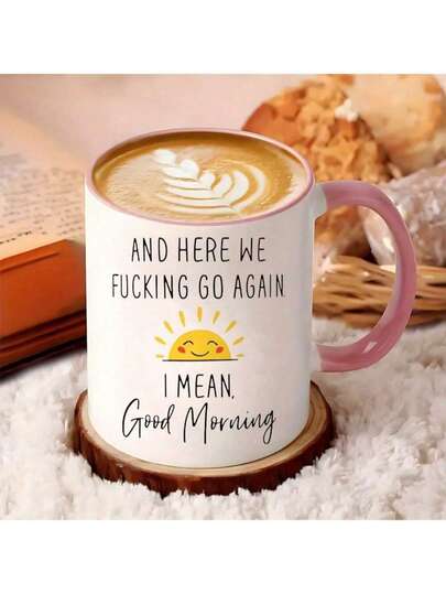 1 Parçalı Alaycı Günaydın Kupası, Komik "Ve İşte Yine Başlıyoruz" Seramik Kahve Kupası, Ofis ve Ev İçin Esprili Sabah Çayı Kupası, Arkadaşlar, İş Arkadaşları ve Alaycılık Severler İçin Doğum Günü Hediyesi