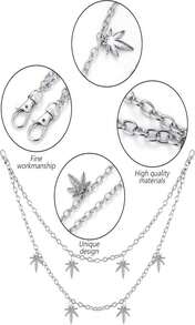 Jadive 5 Pieces Chain Belt Jeans Pants Pocket Waist Multi-Layer Hip Hop Metal Wallet Chain For Men Women