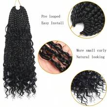 全新 14 英寸 16 股耐热纤维波西米亚风辫子合成纤维钩针女士预制环，方便佩戴假发 - 彩色 - 查看 3