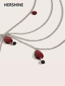 Hershine Modny damski wisiorek w kształcie kropli wody, personalizowany łańcuszek na talię, damski łańcuszek do paska w stylu vintage punk dark, damski łańcuszek na talię do stroju koncertowego, klasyczny dodatek do koszul, spodni i sukienek, odpowiedni na spotkania, imprezy, stroje na Halloween i Boże Narodzenie, wielofunkcyjny dodatek. Boże Narodzenie, dodatek do kostiumu na Halloween, idealny prezent dla rodziny i przyjaciół, prezent na Święto Dziękczynienia, do codziennego użytku na Halloween, lato, szkołę, jesień, Halloween.