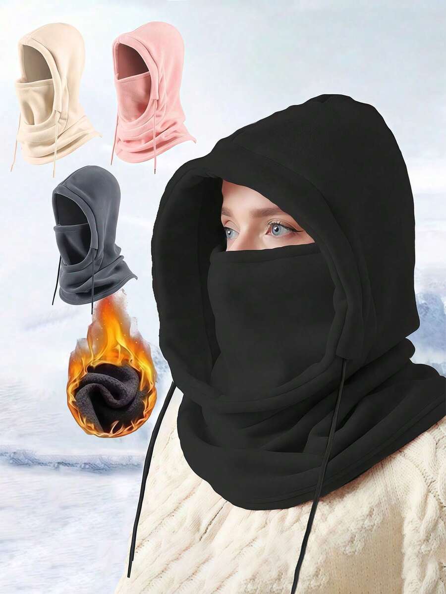 Unisex Warm Windproof Winter Hat, Outdoor Fleece Hat, Windproof Balaclava, Suitable For Mountain Biking, Motorcycle Face Mask Hat, All-In-One Scarf Hat - Perfect Outdoor Halloween Gift - Multicolor - View 1