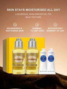 L'Occitane Almond Shower Oil & Shea Butter Hand Cream Gift Set (Almond Shower Oil 35ml*2 + Shea Butter Hand Cream 10ml*2)