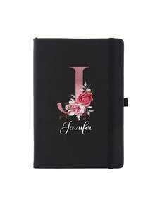 80 Sheets/160 Pages - Customized Name Diary, A5 Size Personalized Initial Notebook, A-Z Personalized Initial, Women's Customized Diary, Customizable Travel Notebook, Work Notebook, Leather Notebook School Supplies - Multicolor - View 15