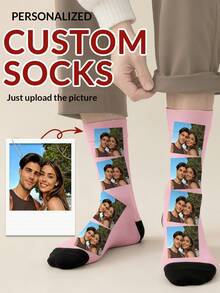 1 Pair Of Customized Face Men's Mid Tube Socks, Put Any Face On Socks, Personalized Socks For With Photos, Interesting Customized Picture Pairs With Medium To Long Socks, Suitable For Valentine's Day, Birthdays, Gift Giving, And Other Occasions,Personalized, Fun, Rich And Colorful, Creative Anime Cartoon Design, Holiday Gifts,Gymboy - Multicolor - View 10