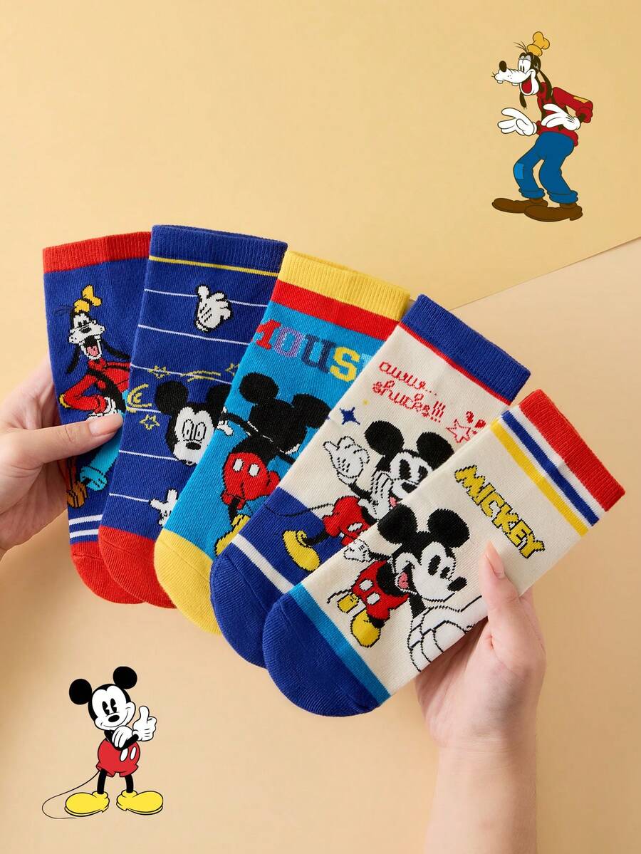 Disney 10/5 双正品 & Friends 儿童袜子，新年礼物袜，男童冬季袜子，卡通圣诞新年动画袜，男童袜子，家居地板袜，新奇趣味礼物袜，儿童袜子，袜子 - 彩色 - 查看 1