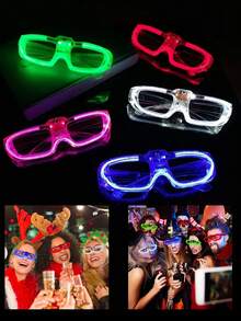 10 Stücke LED blinkende Brillen, diverse Stile, Leuchtparty Zubehör & Geschenke, Neon Jalousie-Stil Brillen, Geburtstagsgeschenke, Leuchtbrillen, Neon Karneval LED blinkende Brillen, LED Leuchtparty Brillen, blinkende Sonnenbrillen, Party Zubehör Großhandel, Karneval Party, Hawaii Karneval, Geburtstagsparty Dekorationen, Junggesellenabschied Zubehör, Weihnachtsdekorationen, Weihnachtsparty