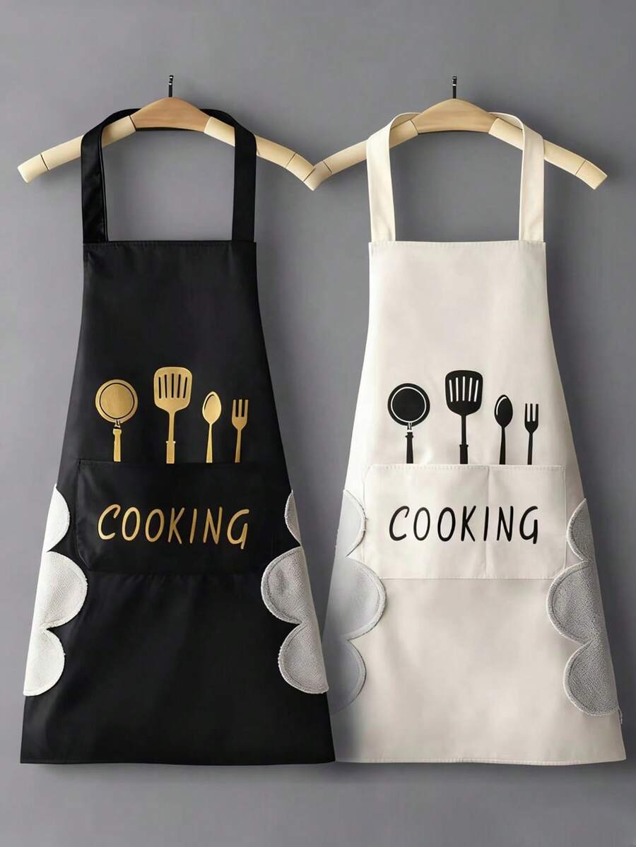 1 pièce Tablier de cuisine imperméable et résistant à l'huile, tablier de cuisine réglable pour hommes et femmes, tablier de chef avec serviette sur le bord, tablier de boulangerie, tablier de cuisine pour la maison, tablier pour adulte, multicolore, tablier imperméable, tablier anti-salissure, tablier de cuisine pour adulte, est un excellent cadeau, cadeau d'Halloween, cadeau de Noël, sapin de Noël, cadeau du Nouvel An