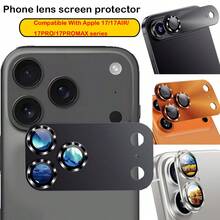 1 pezzo Protezione per obiettivo fotocamera in vetro temperato ultra-trasparente, copertura completa anti-graffio, adatta per serie 17/17 Air/17 Pro/17 Pro Max