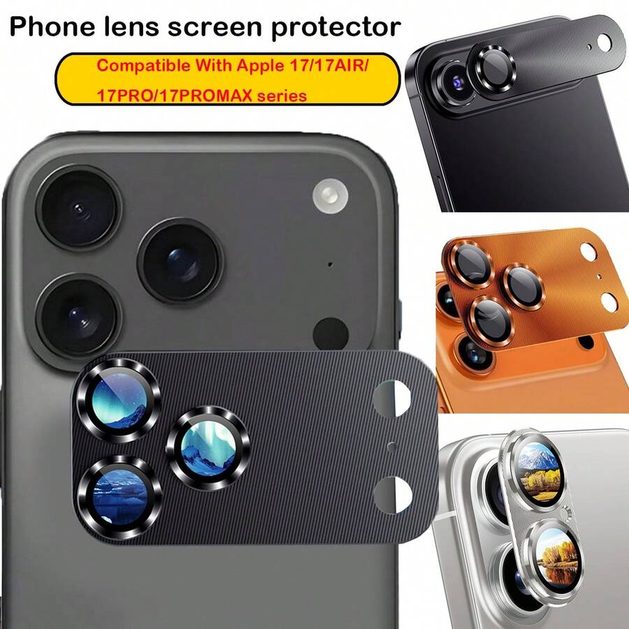 1 pezzo Protezione per obiettivo fotocamera in vetro temperato ultra-trasparente, copertura completa anti-graffio, adatta per serie 17/17 Air/17 Pro/17 Pro Max