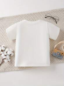 Customized Printed Children's Fashion T-Shirts- Frog With Name Placeholder Printed With Your Favorite Name, Children's Pattern T-Shirts, Custom Autumn And Winter Clothing, Halloween, Thanksgiving, Christmas, Fast Delivery - 白色 - 查看 2