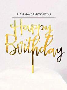 10/20/30 件生日快乐亚克力蛋糕装饰，生日、情人节、派对用品蛋糕装饰，现代字母图形蛋糕装饰，现代字母图形蛋糕顶饰镜面金色亚克力多功能蛋糕装饰装饰，送给家人和朋友的完美纪念礼物 - 彩色 - 查看 13